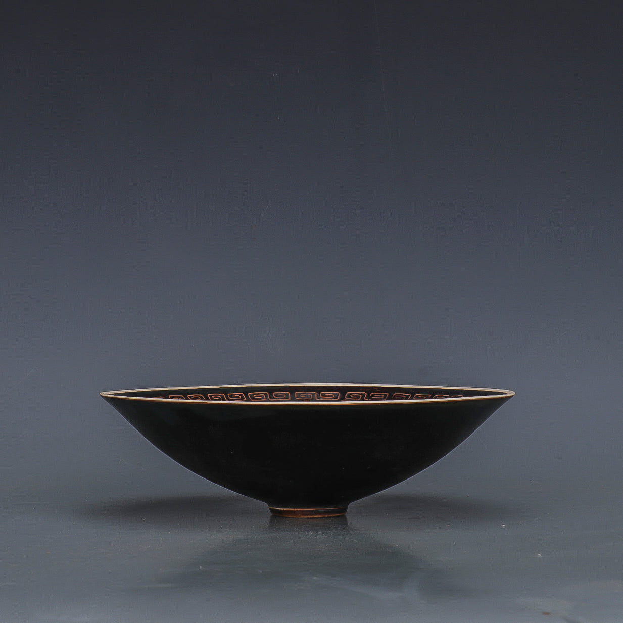 Chinese Antique Porcelain Bowl,Chinese Song Dynasty Ding Ware Emerald Black Glaze Porcelain Bowl, Ding Kiln Hand Carving Poeny Flower Pattern Ceramic Bowl