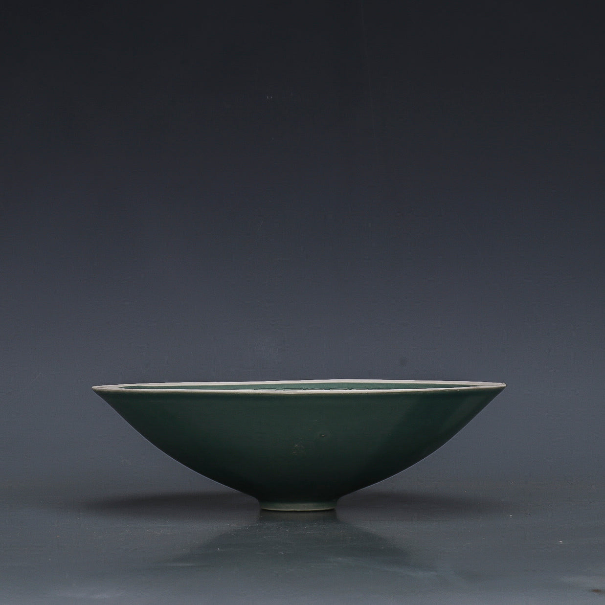 Chinese Antique Porcelain Bowl,Chinese Song Dynasty Ding Ware Emerald Green Glaze Porcelain Bowl, Ding Kiln Hand Carving Phoenix Pattern Ceramic Bowl