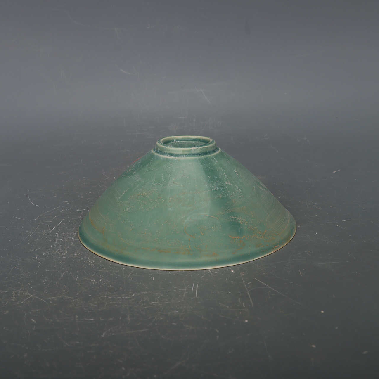 Chinese Antique Porcelain Bowl,Chinese Song Dynasty Ding Ware Emerald Green Glaze Porcelain Bowl, Ding Kiln Hand Carving Fishes and Algaes Pattern Ceramic Bowl