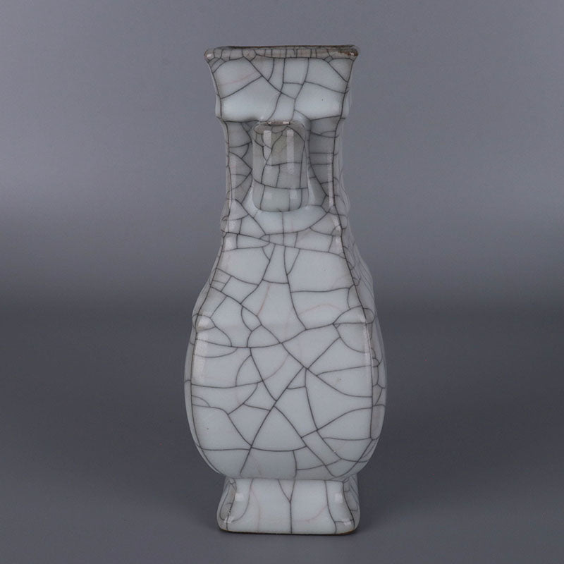 Chinese Antique Porcelain Vase,Chinese Song Dynasty Guan Ware Celadon Vase, Guan Kiln Crackle Glaze Ceramic Bottle