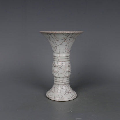 Chinese Antique Porcelain Vase,Chinese Song Dynasty Guan Ware Celadon Hua Gu Vase, Guan Kiln Crackle Glaze Ceramic Bottle