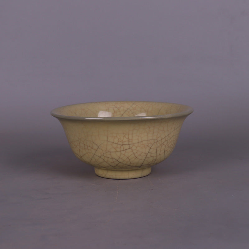 Chinese Antique Porcelain Bowl,Chinese Song Dynasty Ge Ware Celadon Bowl, Ge Kiln Crackle Glaze Ceramic Bowl