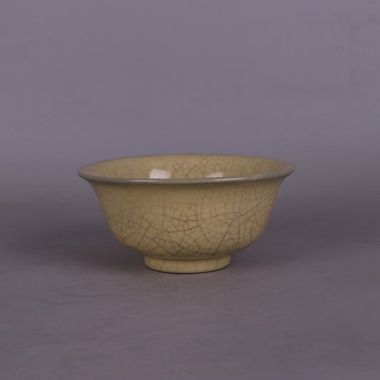 Chinese Antique Porcelain Bowl,Chinese Song Dynasty Ge Ware Celadon Bowl, Ge Kiln Crackle Glaze Ceramic Bowl