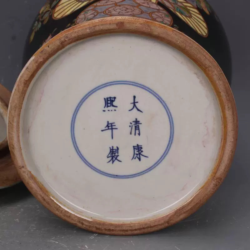 Chinese Antique Porcelain Lid Pot,Chinese Qing Dynasty Kangxi Marked Famille Verte Porcelain Ginger Jar