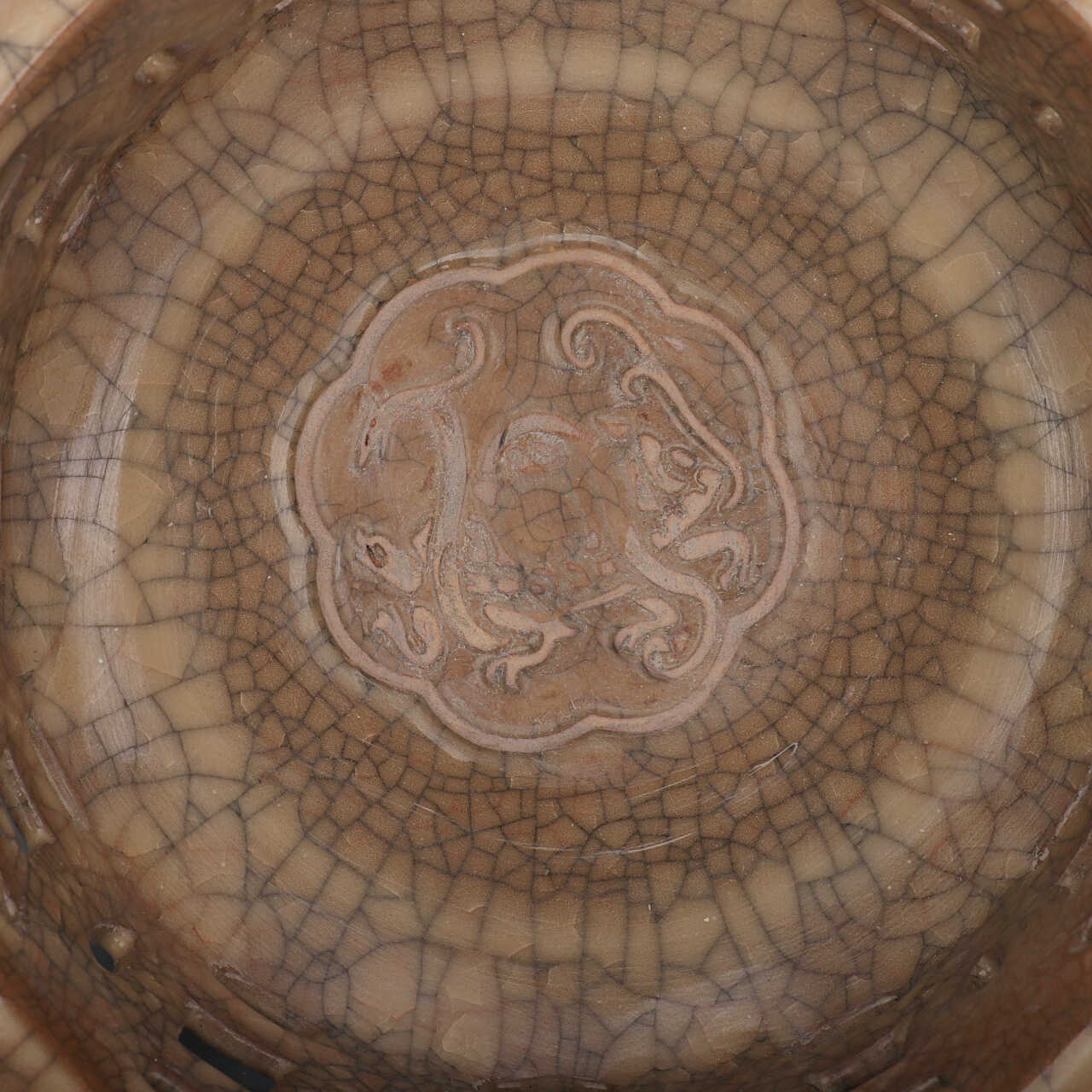 Chinese Antique Porcelain Bowl,Chinese Song Dynasty Ge Ware Celadon Hollow out Bowl,Ge Kiln Crackle Glaze Ceramic Bowl