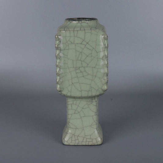 Chinese Antique Porcelain Vase,Chinese Song Dynasty Guan Ware Celadon Vase, Guan Kiln Crackle Glaze Ceramic Bottle