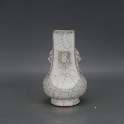 Chinese Antique Porcelain Vase,Chinese Song Dynasty Guan Ware Celadon Vase, Guan Kiln Crackle Glaze Ceramic Bottle