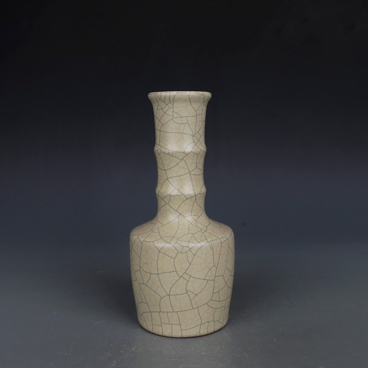 Chinese Antique Porcelain Vase,Chinese Song Dynasty Guan Ware Celadon Vase, Guan Kiln Crackle Glaze Ceramic Bottle