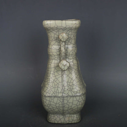 Chinese Antique Porcelain Vase,Chinese Song Dynasty Guan Ware Celadon Vase, Guan Kiln Crackle Glaze Ceramic Bottle