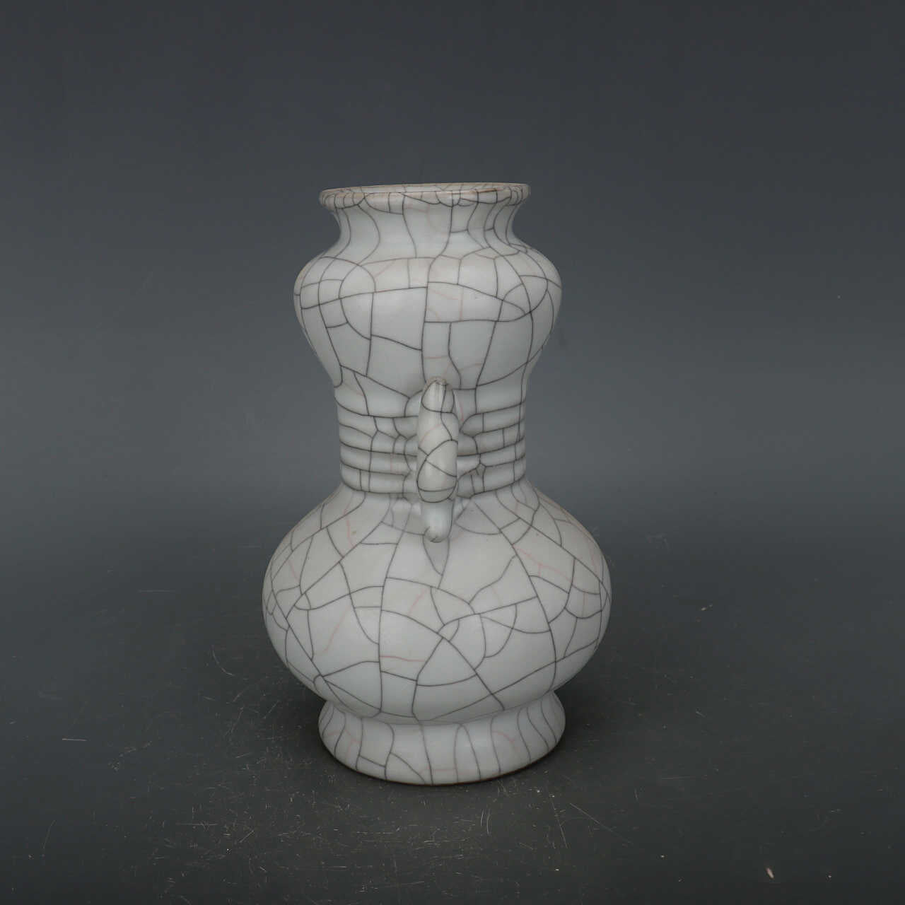 Chinese Antique Porcelain Vase,Chinese Song Dynasty Guan Ware Celadon Vase, Guan Kiln Crackle Glaze Ceramic Bottle