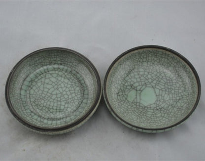 Chinese Antique Porcelain Ink Box,Chinese Song Dynasty Guan Ware Celadon Powder Box, Guan Kiln Crackle Glaze Ceramic Ink Box